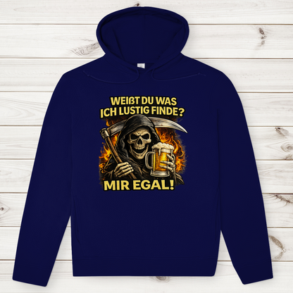 Herren Premium Bio Hoodie Skelett mit Bier