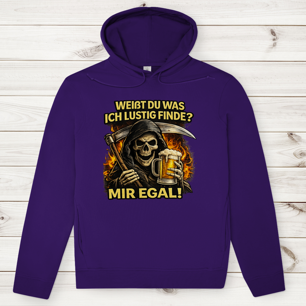 Herren Premium Bio Hoodie Skelett mit Bier