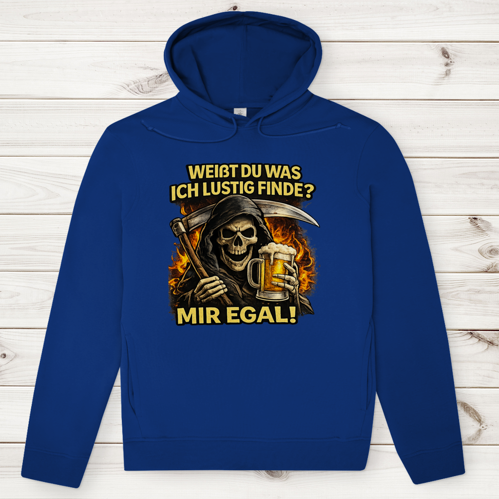 Herren Premium Bio Hoodie Skelett mit Bier