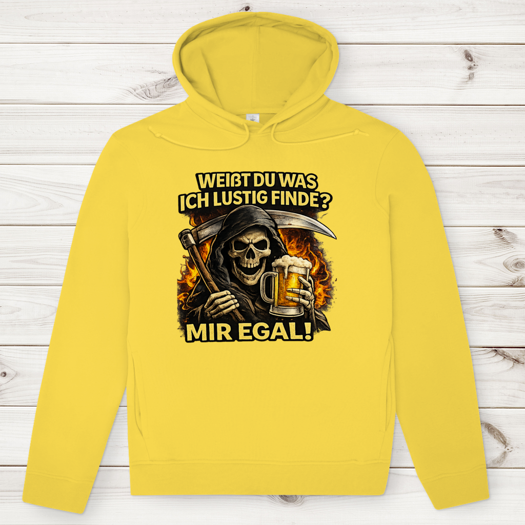Herren Premium Bio Hoodie Skelett mit Bier