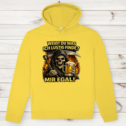Herren Premium Bio Hoodie Skelett mit Bier