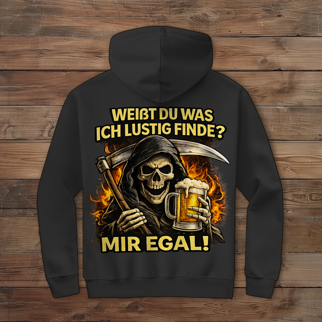 Herren Zipper Hoodie Skelett mit Bier