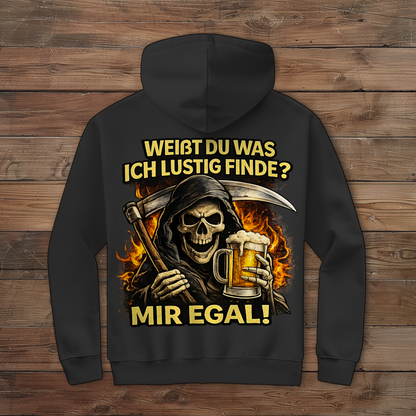 Herren Zipper Hoodie Skelett mit Bier