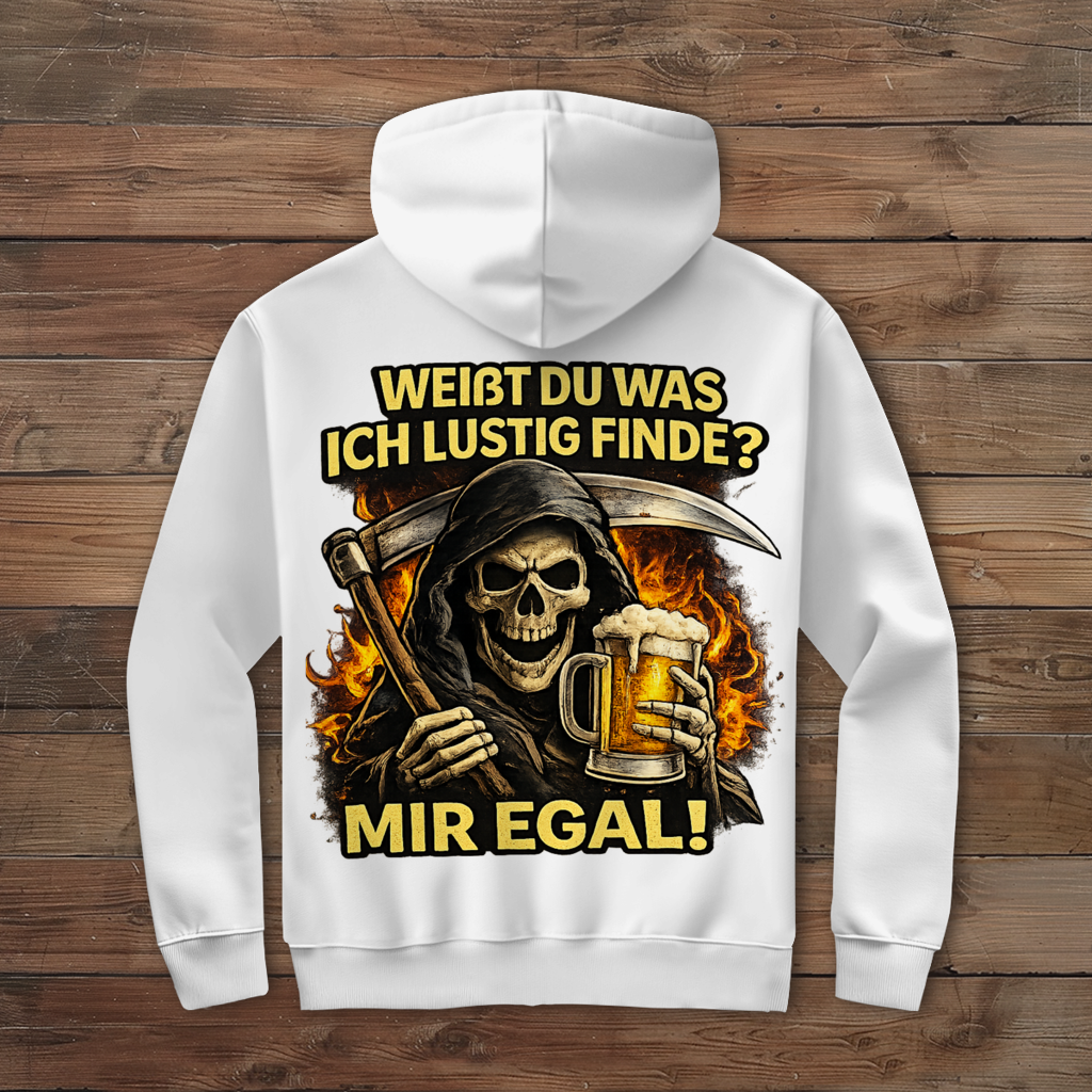 Herren Zipper Hoodie Skelett mit Bier