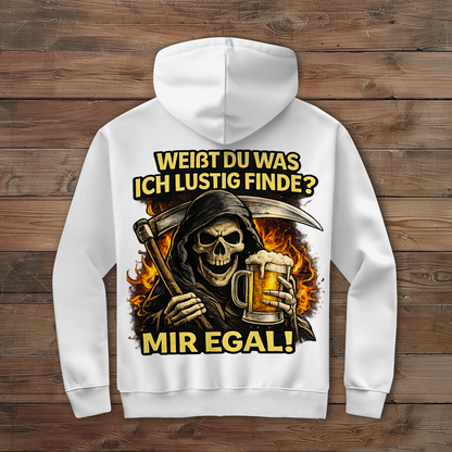 Herren Zipper Hoodie Skelett mit Bier