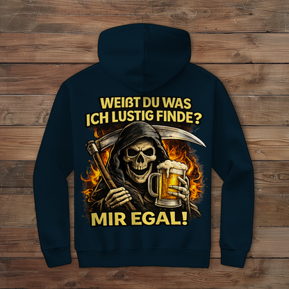 Herren Zipper Hoodie Skelett mit Bier