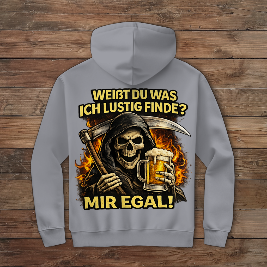 Herren Zipper Hoodie Skelett mit Bier