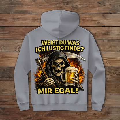 Herren Zipper Hoodie Skelett mit Bier