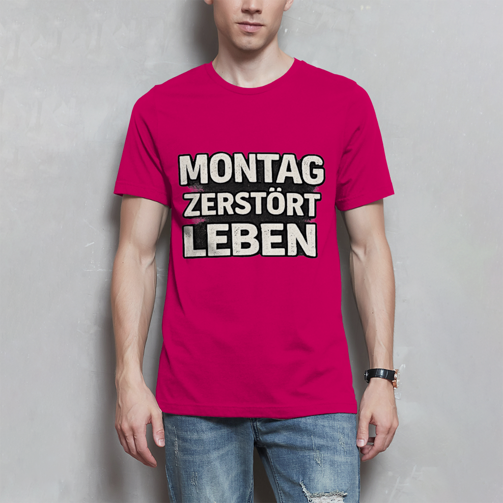 Herren T-Shirt Montag zerstört Leben