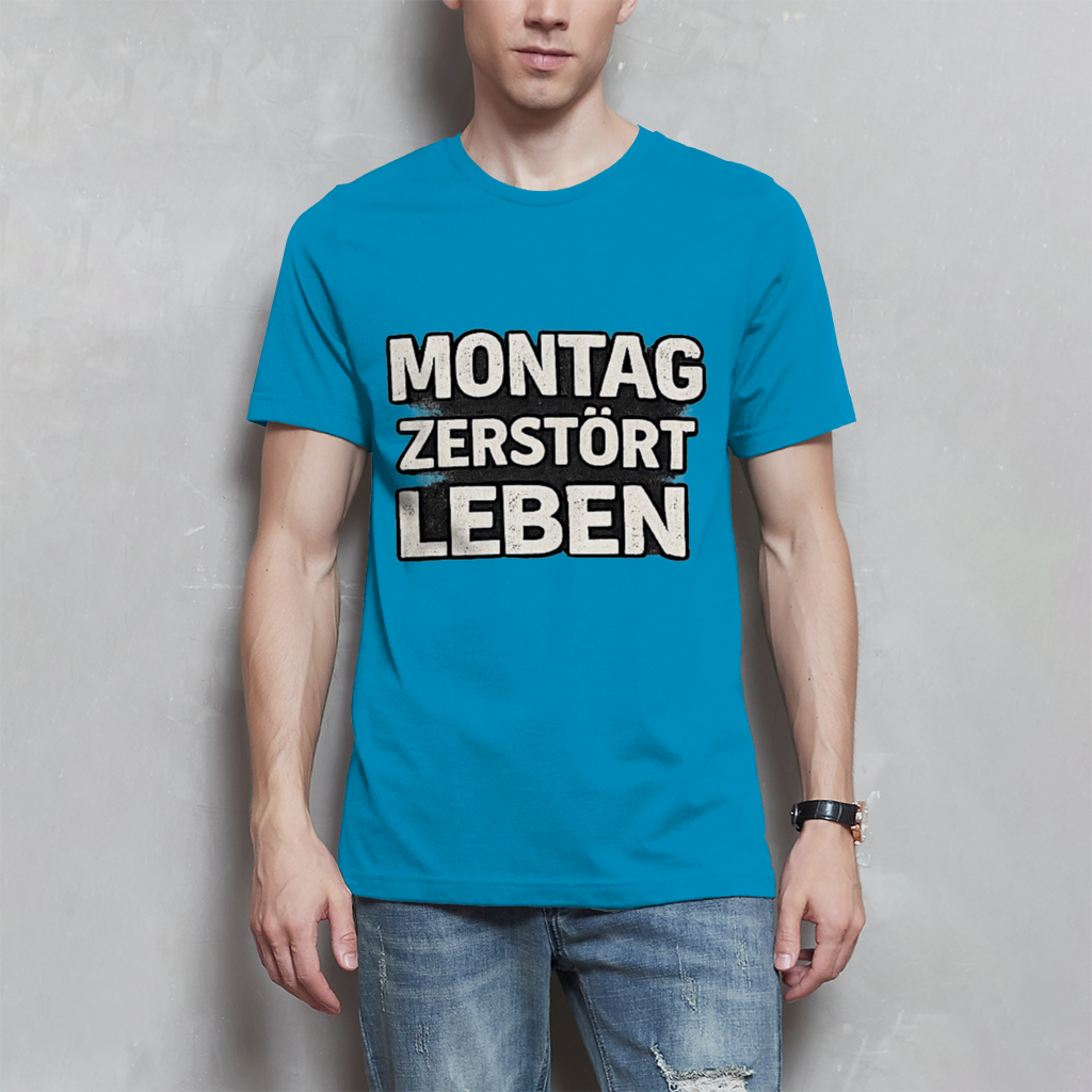 Herren T-Shirt Montag zerstört Leben