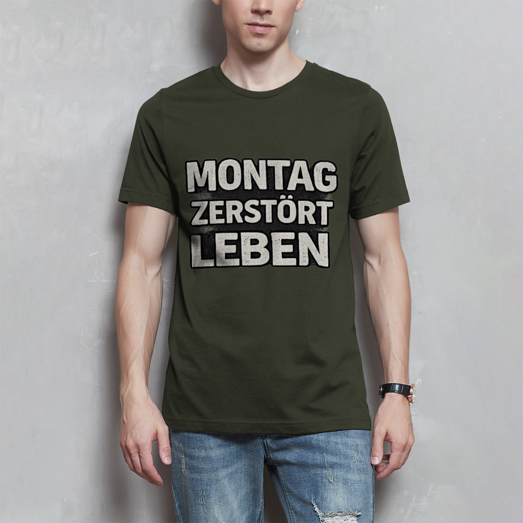 Herren T-Shirt Montag zerstört Leben