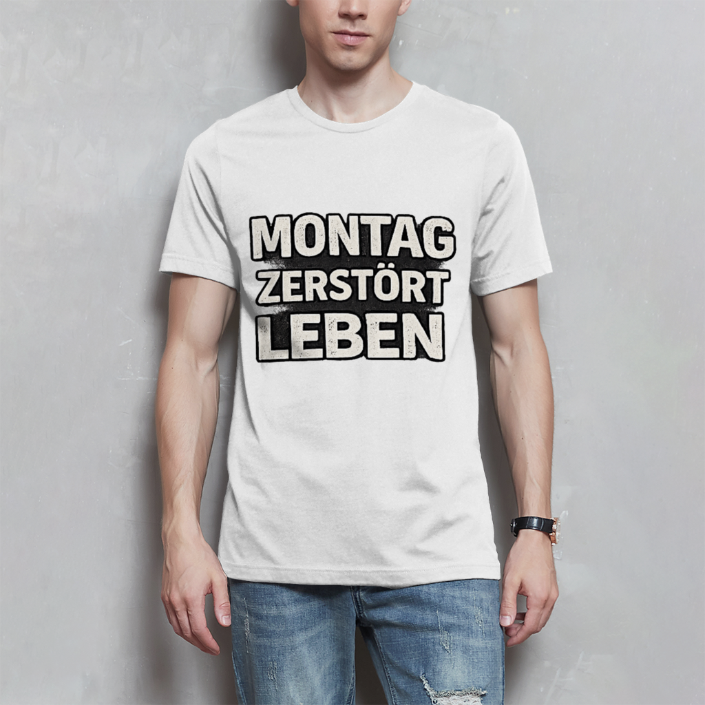 Herren T-Shirt Montag zerstört Leben