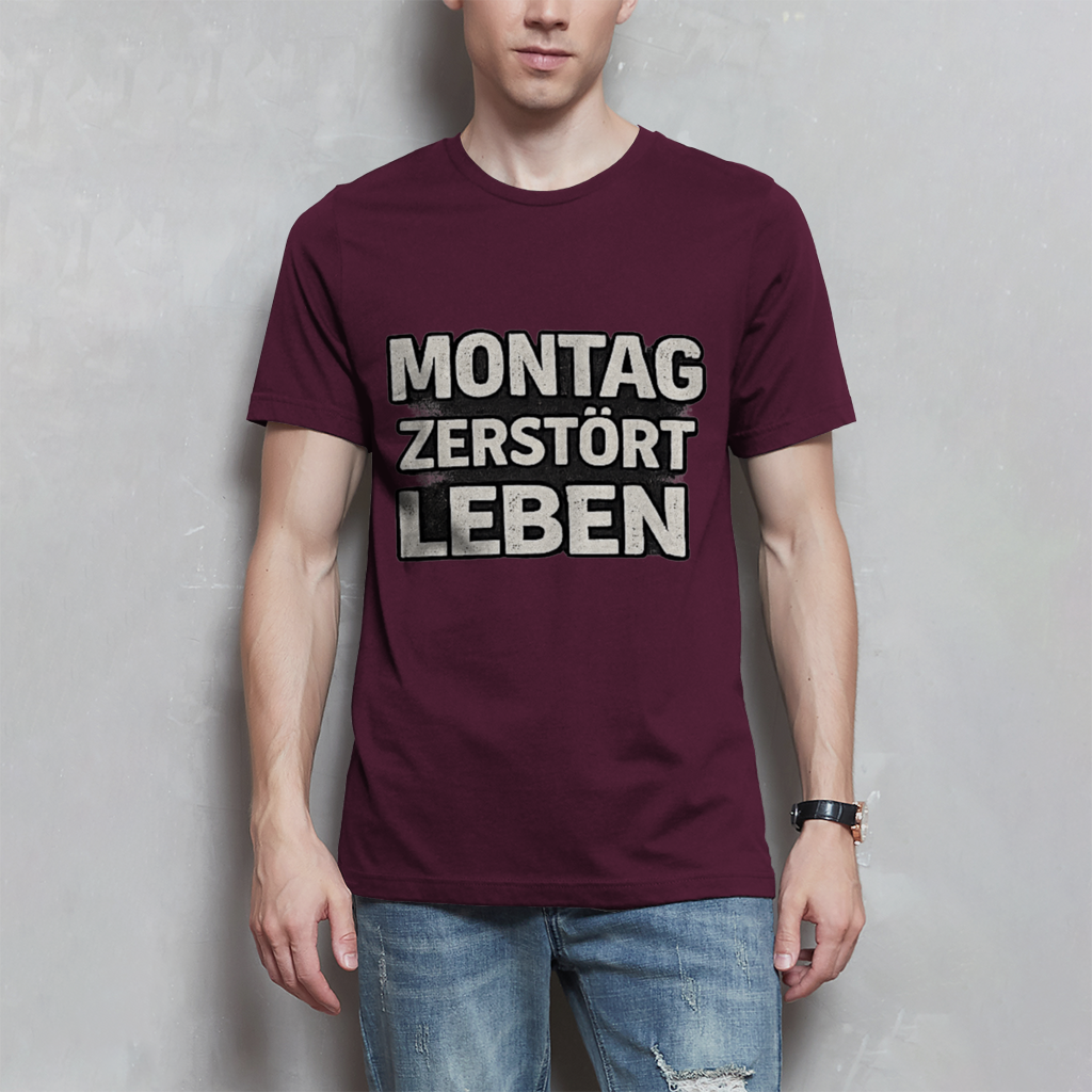 Herren T-Shirt Montag zerstört Leben