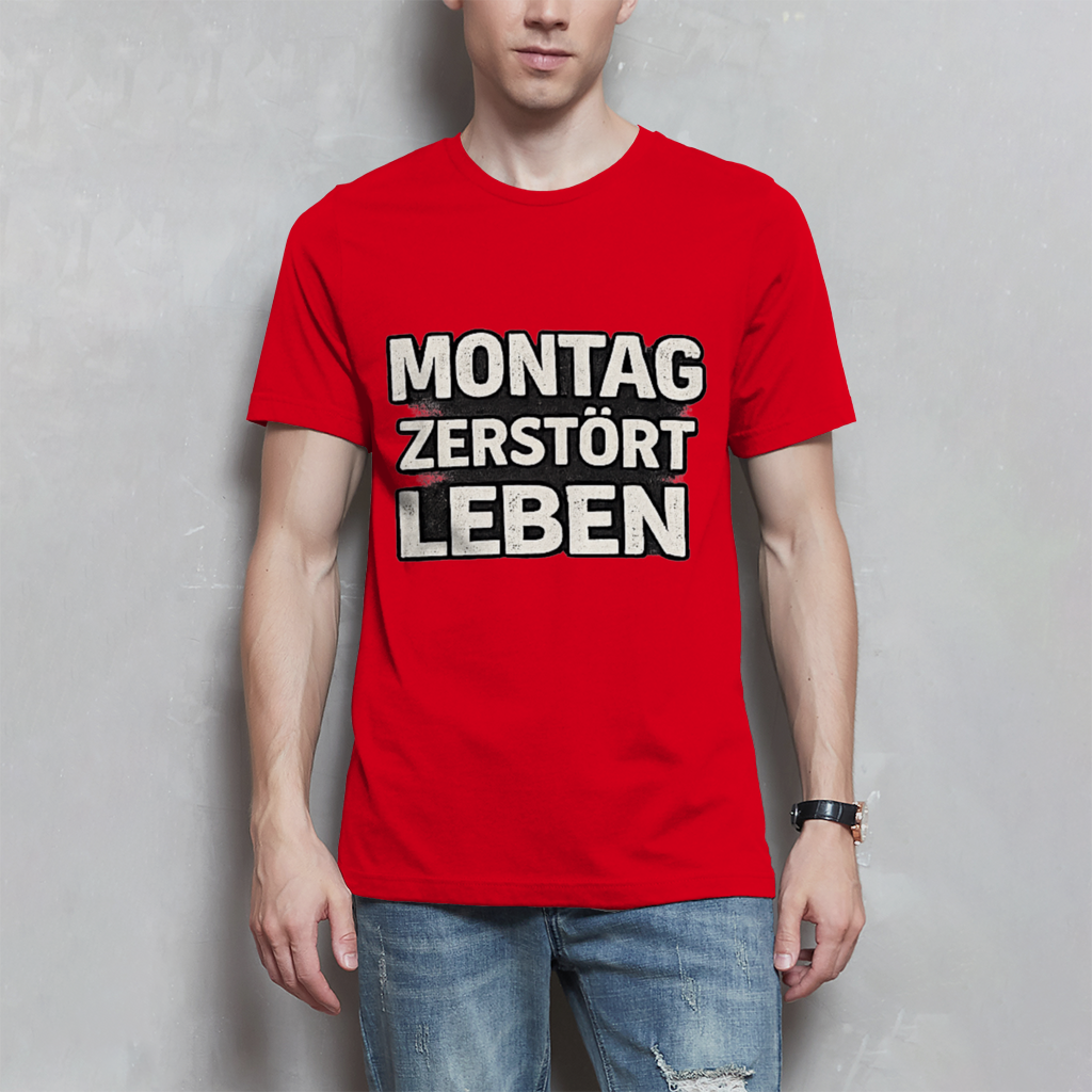 Herren T-Shirt Montag zerstört Leben