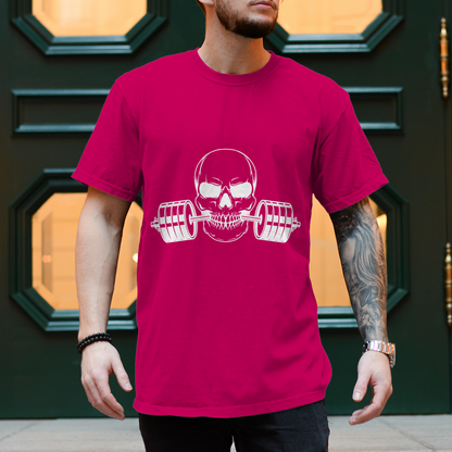 Herren T-Shirt Fitness Totenkopf schwarz