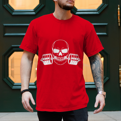 Herren T-Shirt Fitness Totenkopf schwarz
