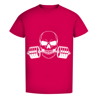 Herren Premium Bio T-Shirt Fitness Totenkopf schwarz