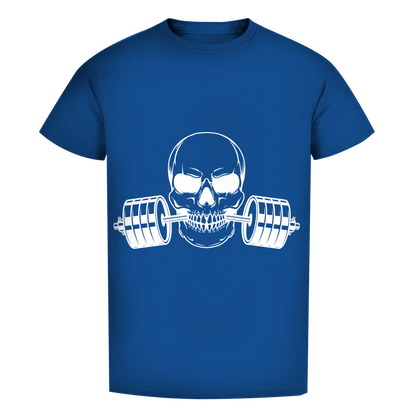 Herren Premium Bio T-Shirt Fitness Totenkopf schwarz