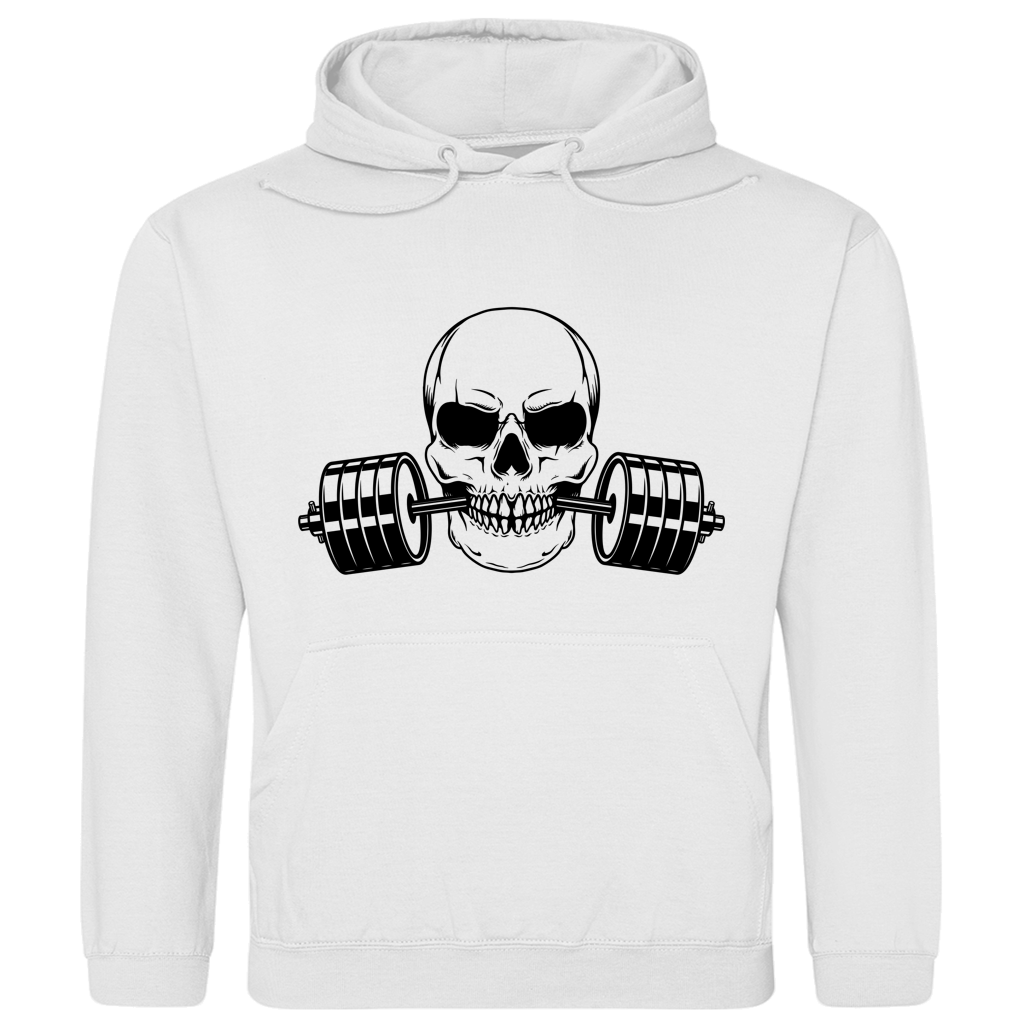 Herren Hoodie Fitness Totenkopf schwarz