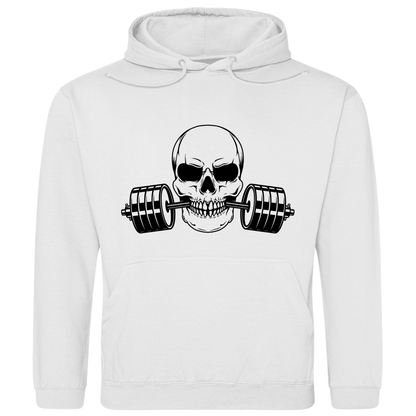 Herren Hoodie Fitness Totenkopf schwarz