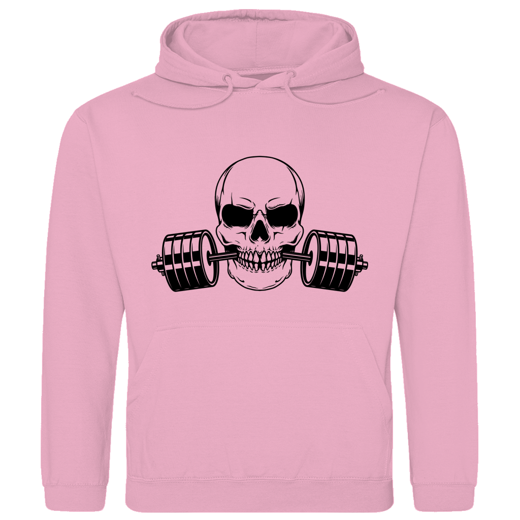 Herren Hoodie Fitness Totenkopf schwarz