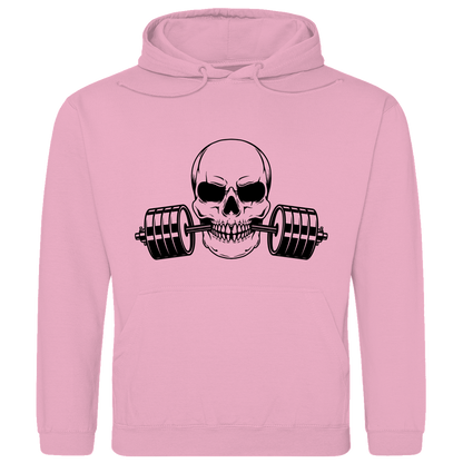 Herren Hoodie Fitness Totenkopf schwarz