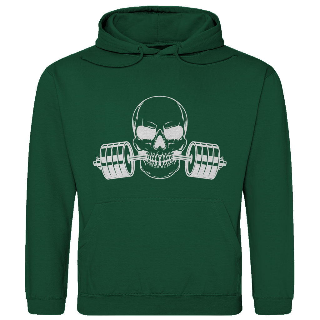 Herren Hoodie Fitness Totenkopf schwarz