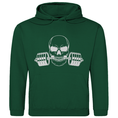 Herren Hoodie Fitness Totenkopf schwarz
