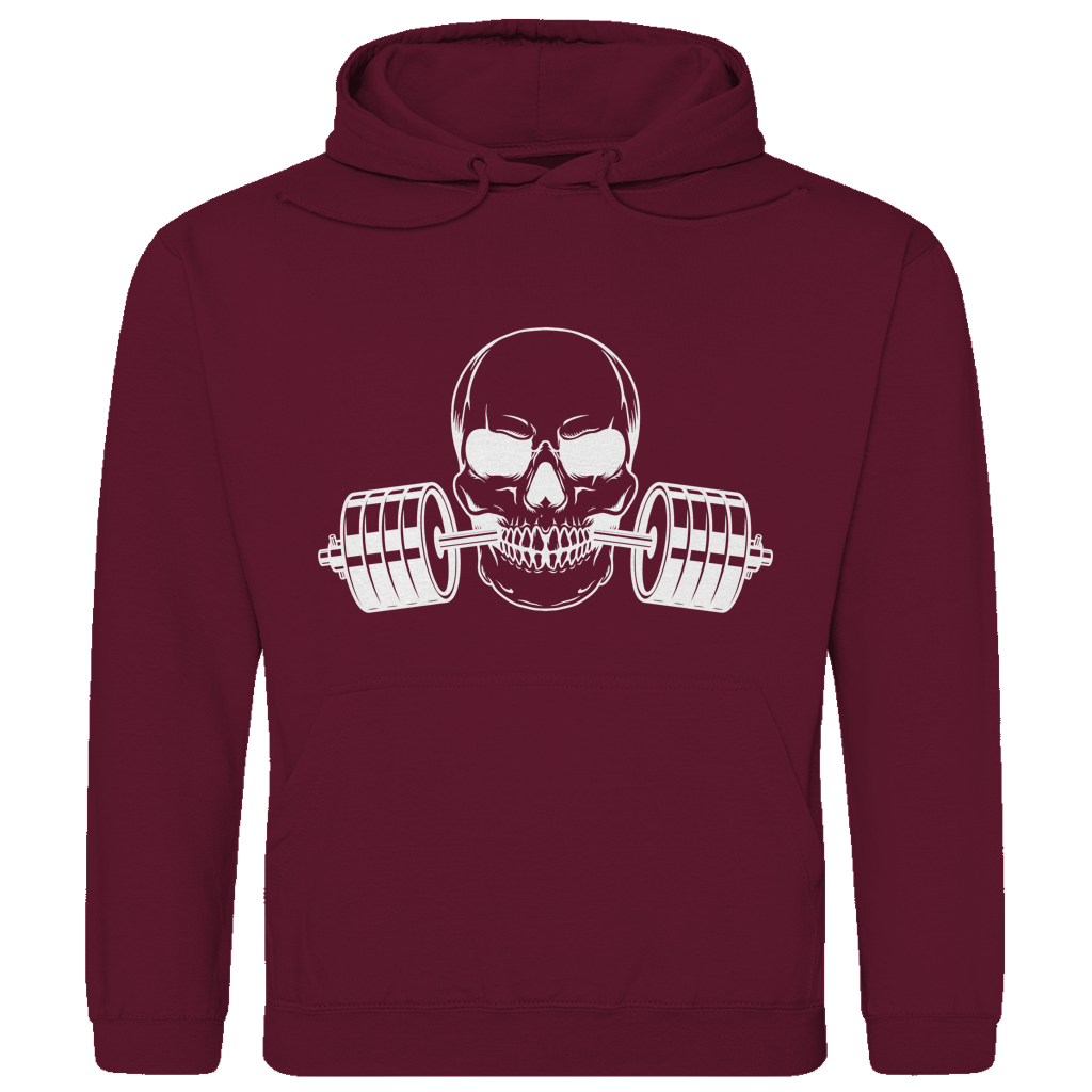 Herren Hoodie Fitness Totenkopf schwarz