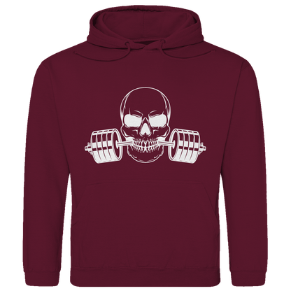 Herren Hoodie Fitness Totenkopf schwarz