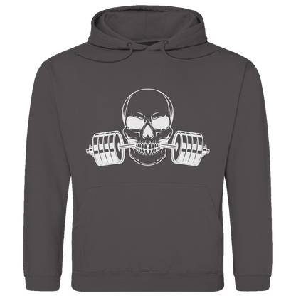 Herren Hoodie Fitness Totenkopf schwarz