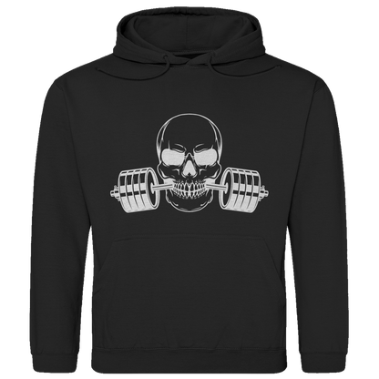 Herren Hoodie Fitness Totenkopf schwarz