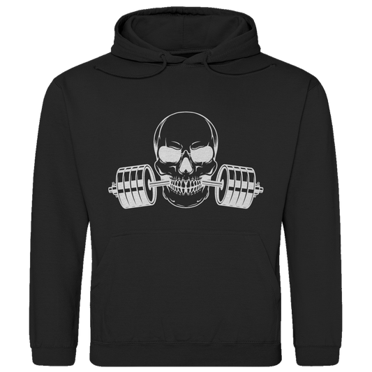 Herren Hoodie Fitness Totenkopf schwarz