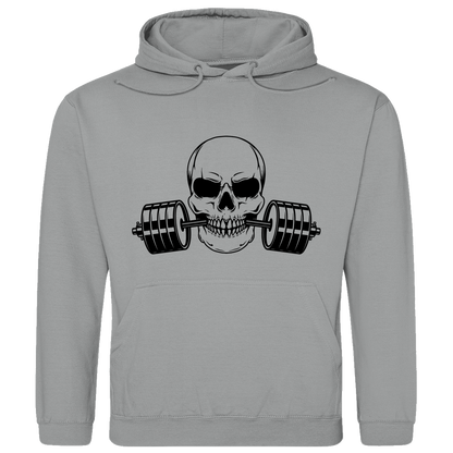 Herren Hoodie Fitness Totenkopf schwarz
