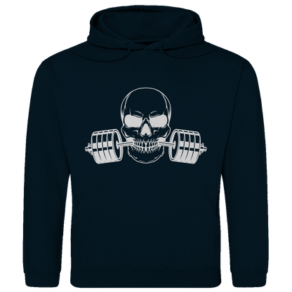 Herren Hoodie Fitness Totenkopf schwarz