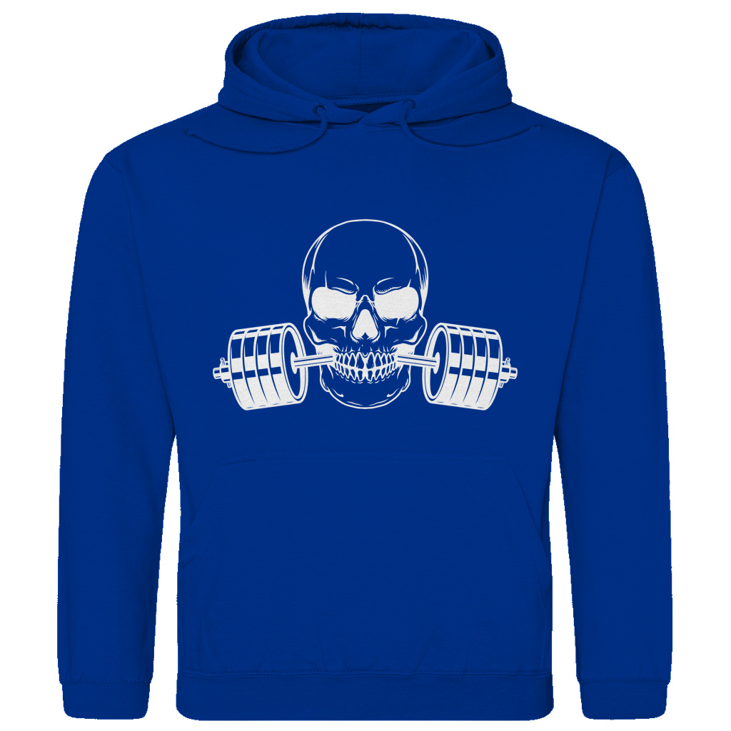Herren Hoodie Fitness Totenkopf schwarz