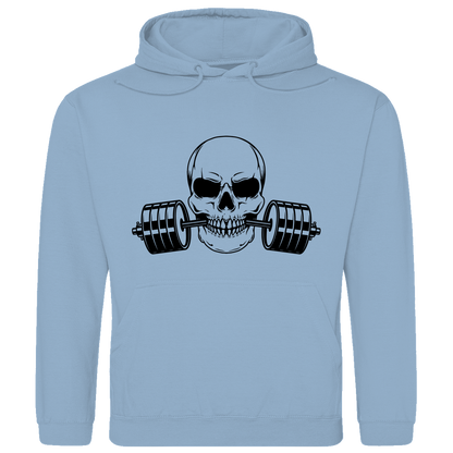 Herren Hoodie Fitness Totenkopf schwarz