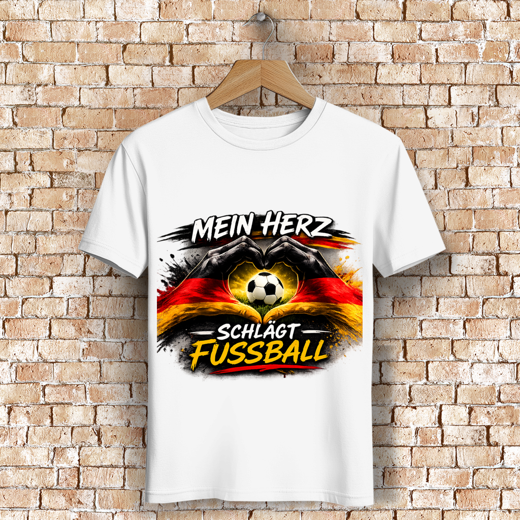 Herren Premium Bio T-Shirt Mein Herz schlägt Fußball