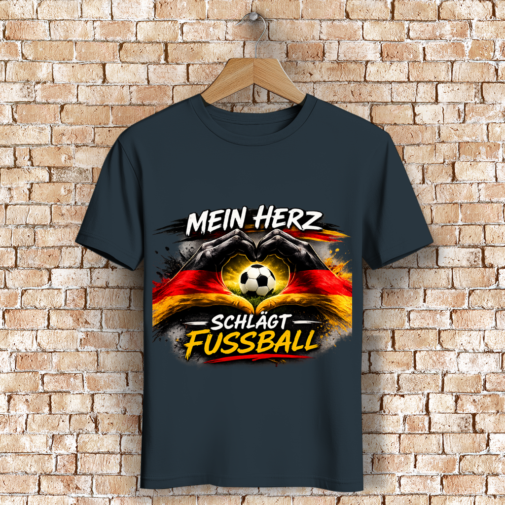 Herren Premium Bio T-Shirt Mein Herz schlägt Fußball