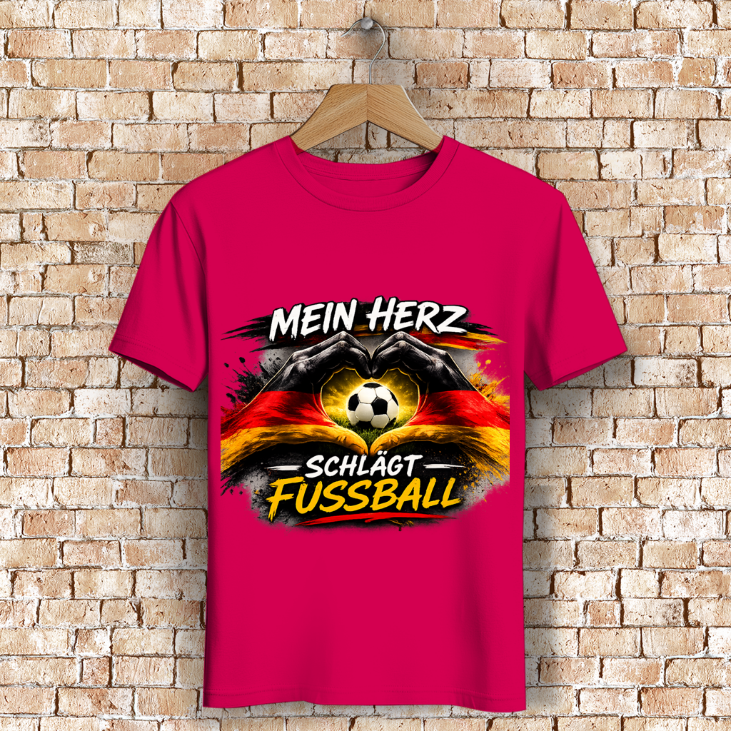 Herren Premium Bio T-Shirt Mein Herz schlägt Fußball