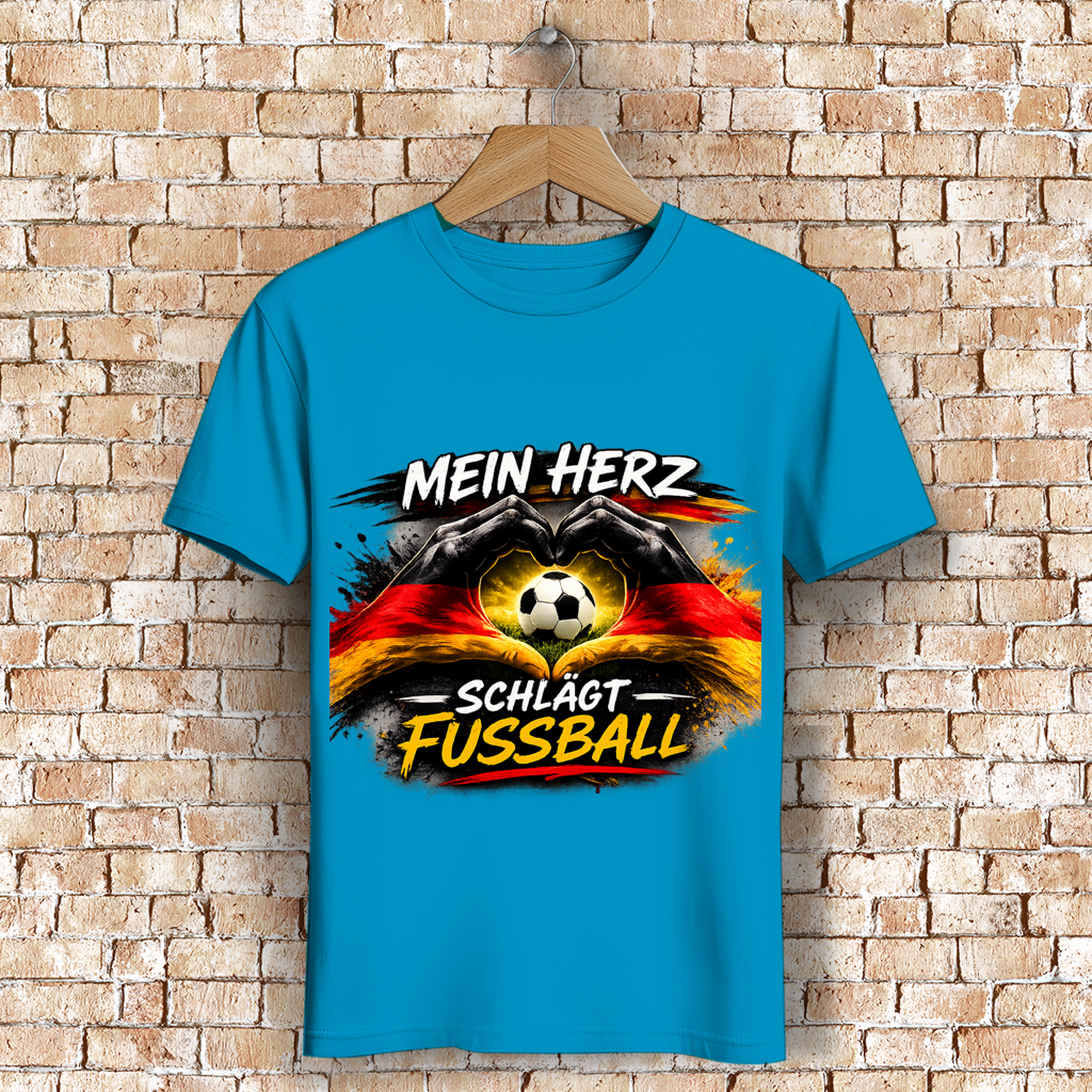 Herren Premium Bio T-Shirt Mein Herz schlägt Fußball