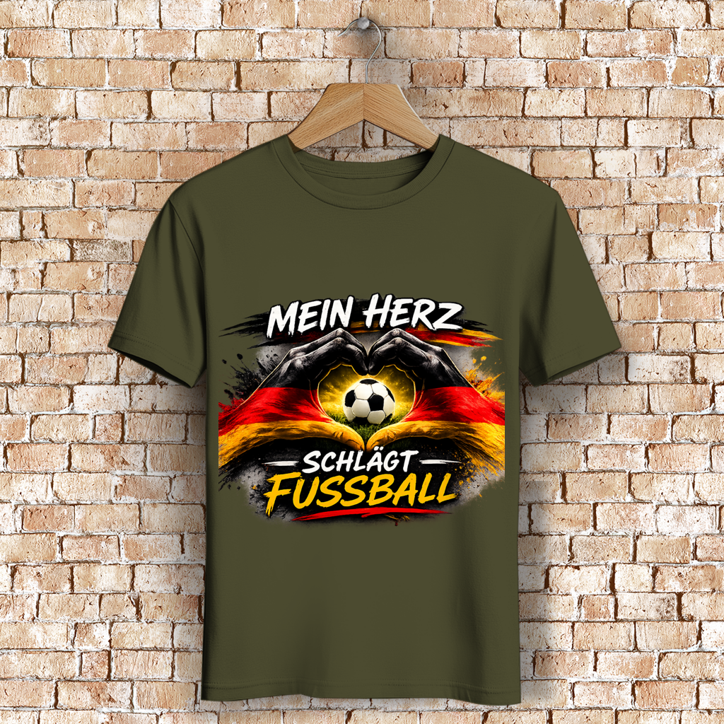 Herren Premium Bio T-Shirt Mein Herz schlägt Fußball