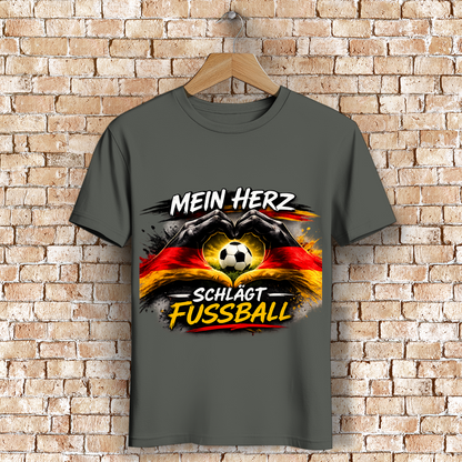 Herren Premium Bio T-Shirt Mein Herz schlägt Fußball