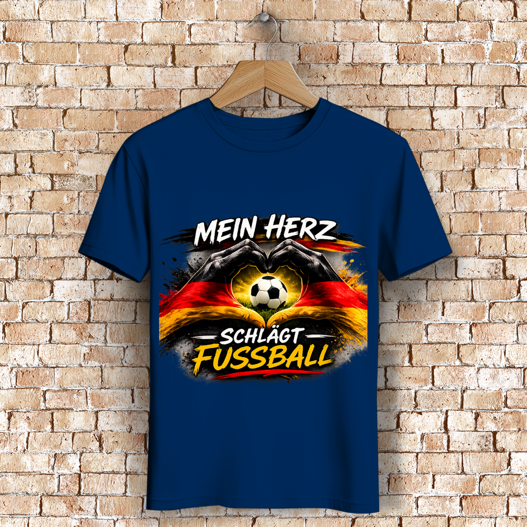 Herren Premium Bio T-Shirt Mein Herz schlägt Fußball