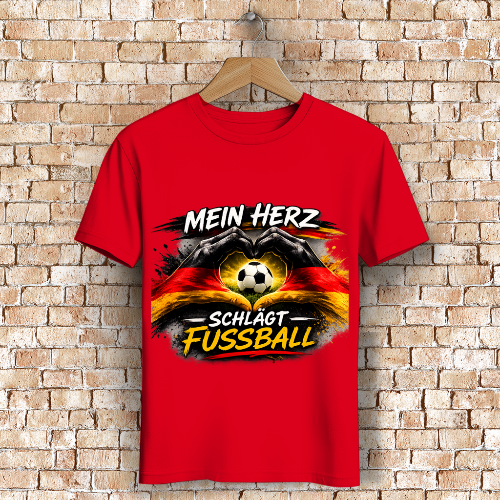 Herren Premium Bio T-Shirt Mein Herz schlägt Fußball