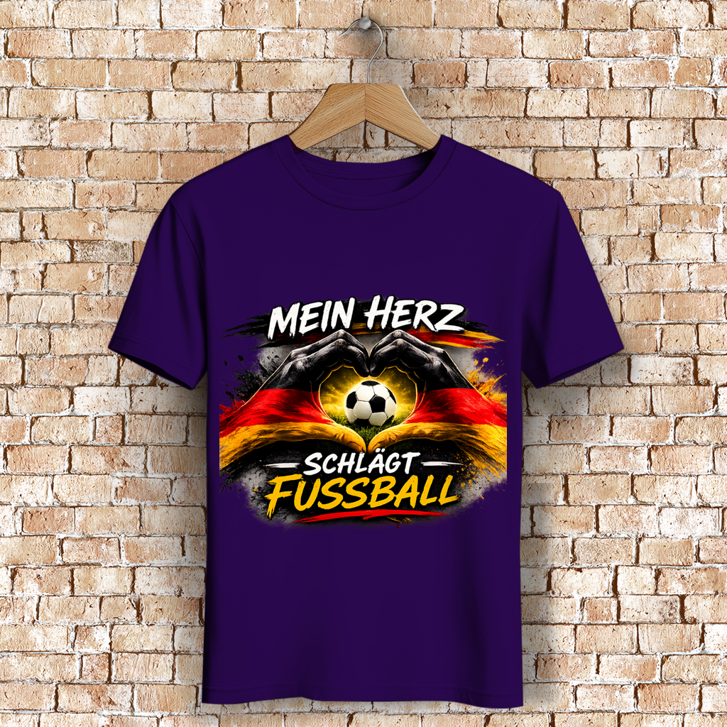 Herren Premium Bio T-Shirt Mein Herz schlägt Fußball