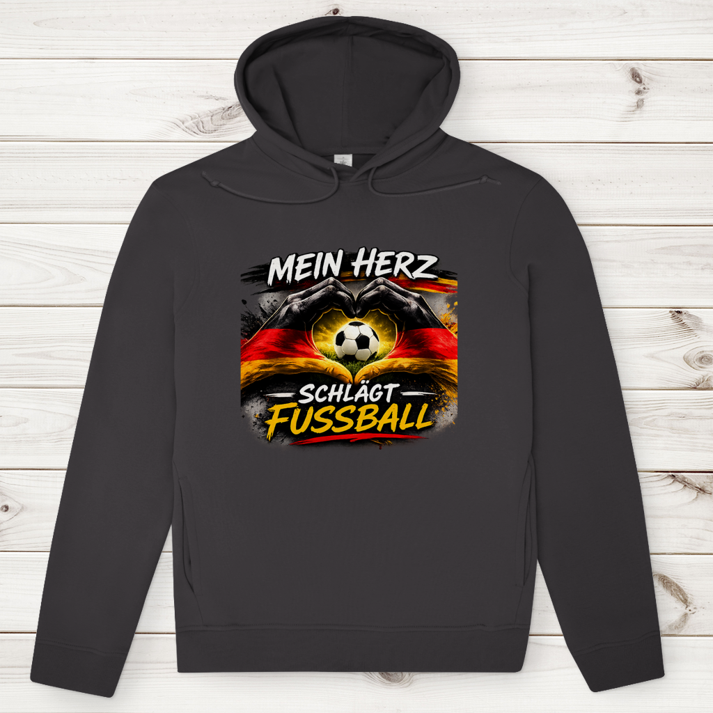 Herren Premium Bio Hoodie Mein Herz schlägt Fußball