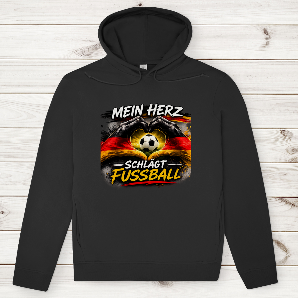 Herren Premium Bio Hoodie Mein Herz schlägt Fußball