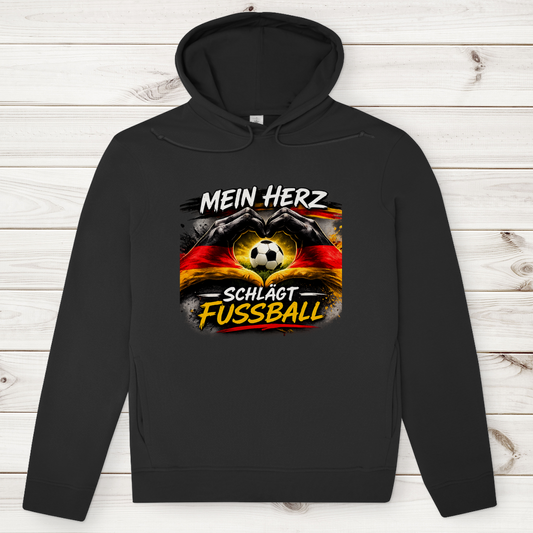 Herren Premium Bio Hoodie Mein Herz schlägt Fußball