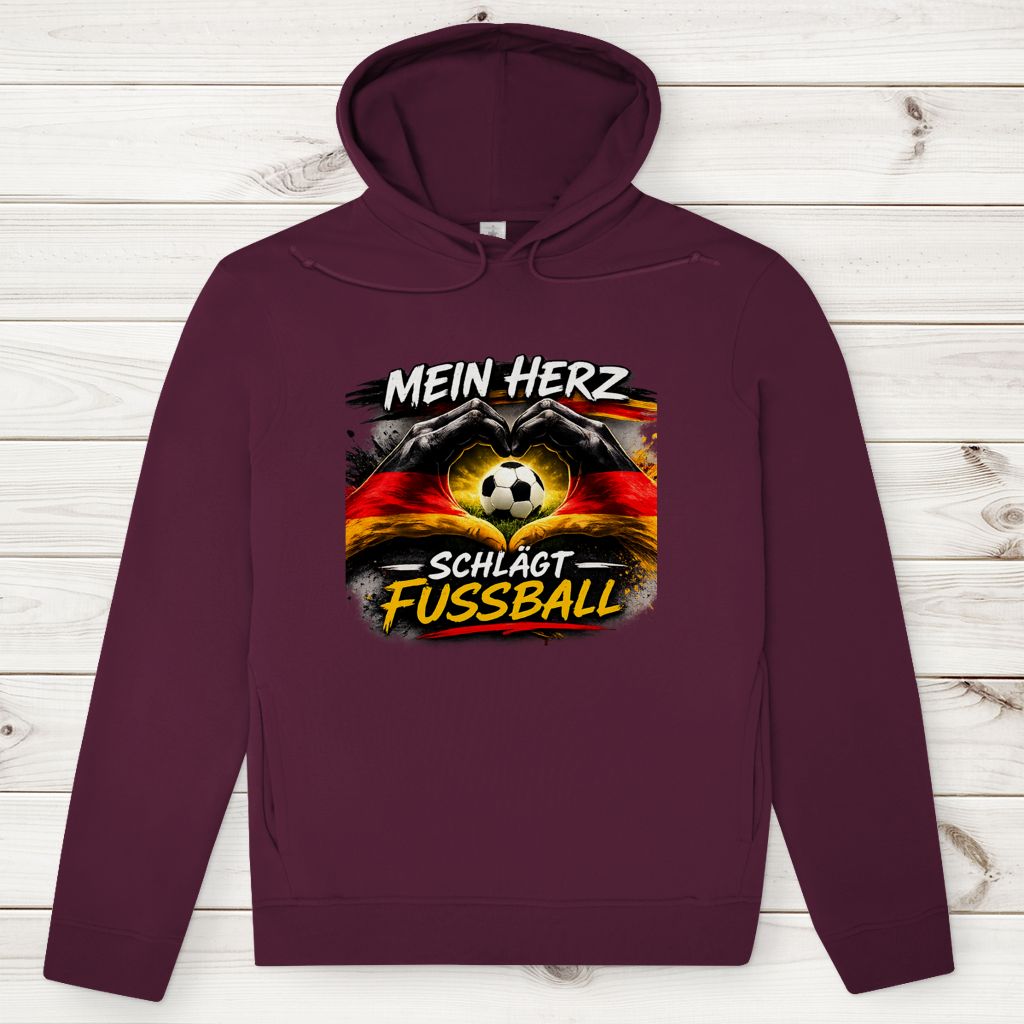 Herren Premium Bio Hoodie Mein Herz schlägt Fußball